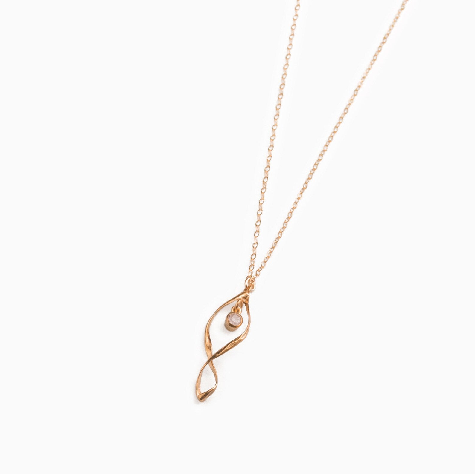 twirl pendant, dainty birthstone necklace, cable chain