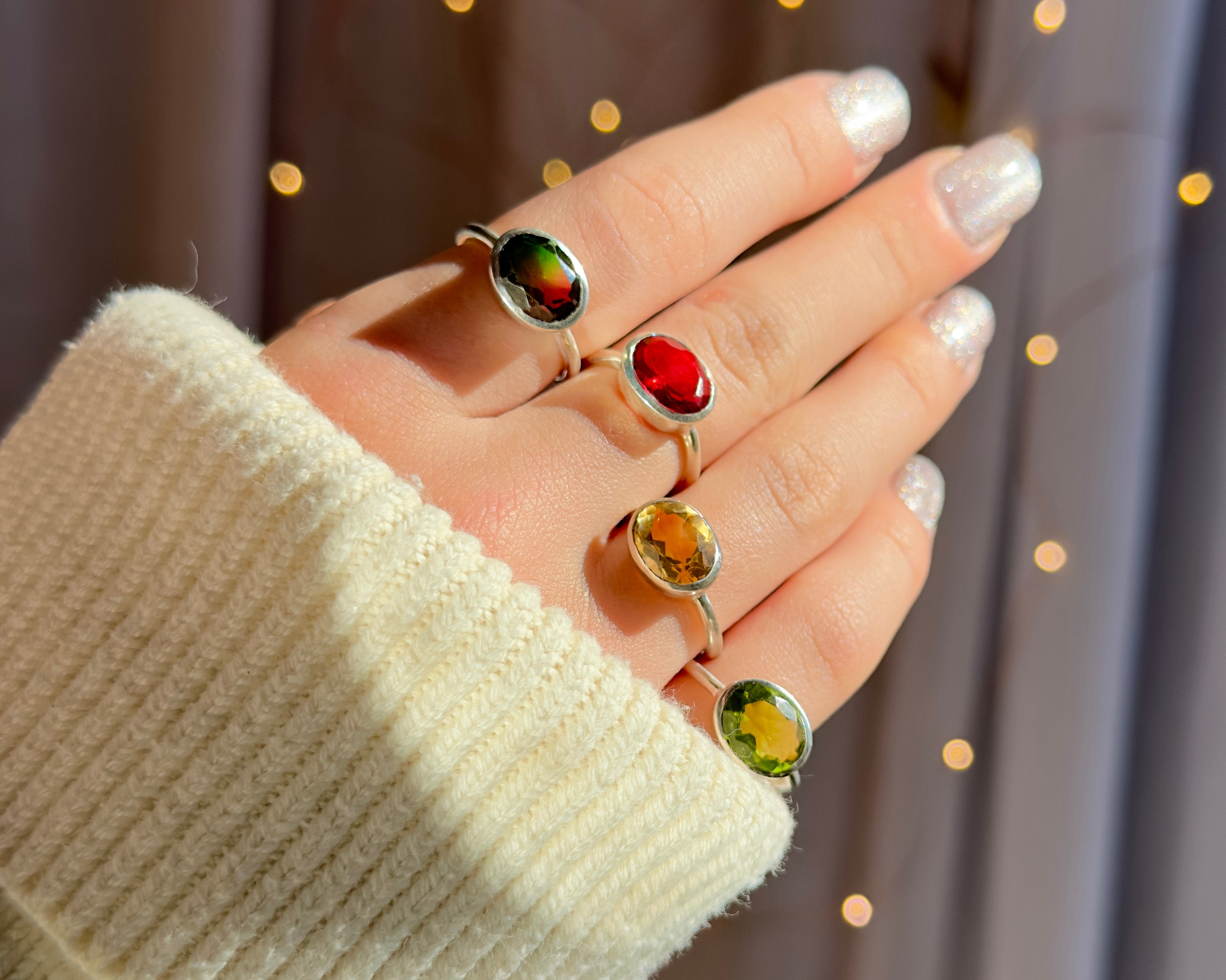 stackable birthstone rings, birthstone statement rings, solitaire gemstone ring, large birthstone ring, personalized birthstone jewelry, family birthstone stack rings, sterling silver birthstone ring, custom gemstone ring