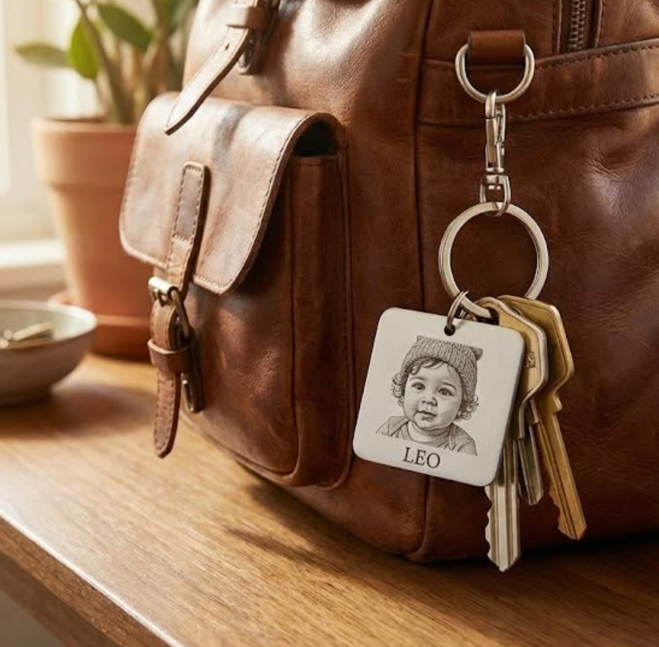 Sentimental Keychain Portrait Keychain: A Personalized Keepsake You Can Carry Every Day ...