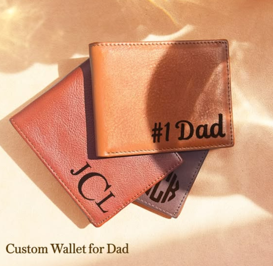 personalized leather wallet for dad engraved wallet fathers day gift custom mens wallet monogram handwriting wallet gift for him meaningful gift leather bifold wallet custom engraved dad gift