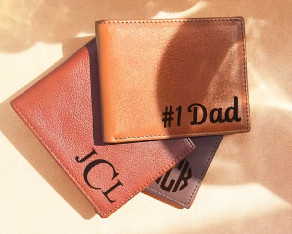 personalized leather wallet for dad engraved wallet fathers day gift custom mens wallet monogram handwriting wallet gift for him meaningful gift leather bifold wallet custom engraved dad gift