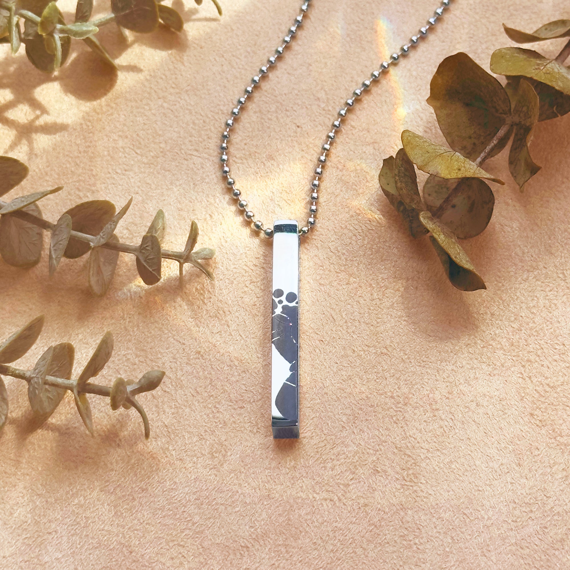 3d bar necklace, gift for him, mens jewelry, engraved necklace, footprint necklace, unique gifts for him, fathers day gifts for dad, gifts for him, christmas gift for him, birthday gift, valentine's day git, anniversary gift