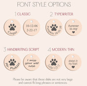 Font style options include classic, typewriter, handwriting script or modern thin. 