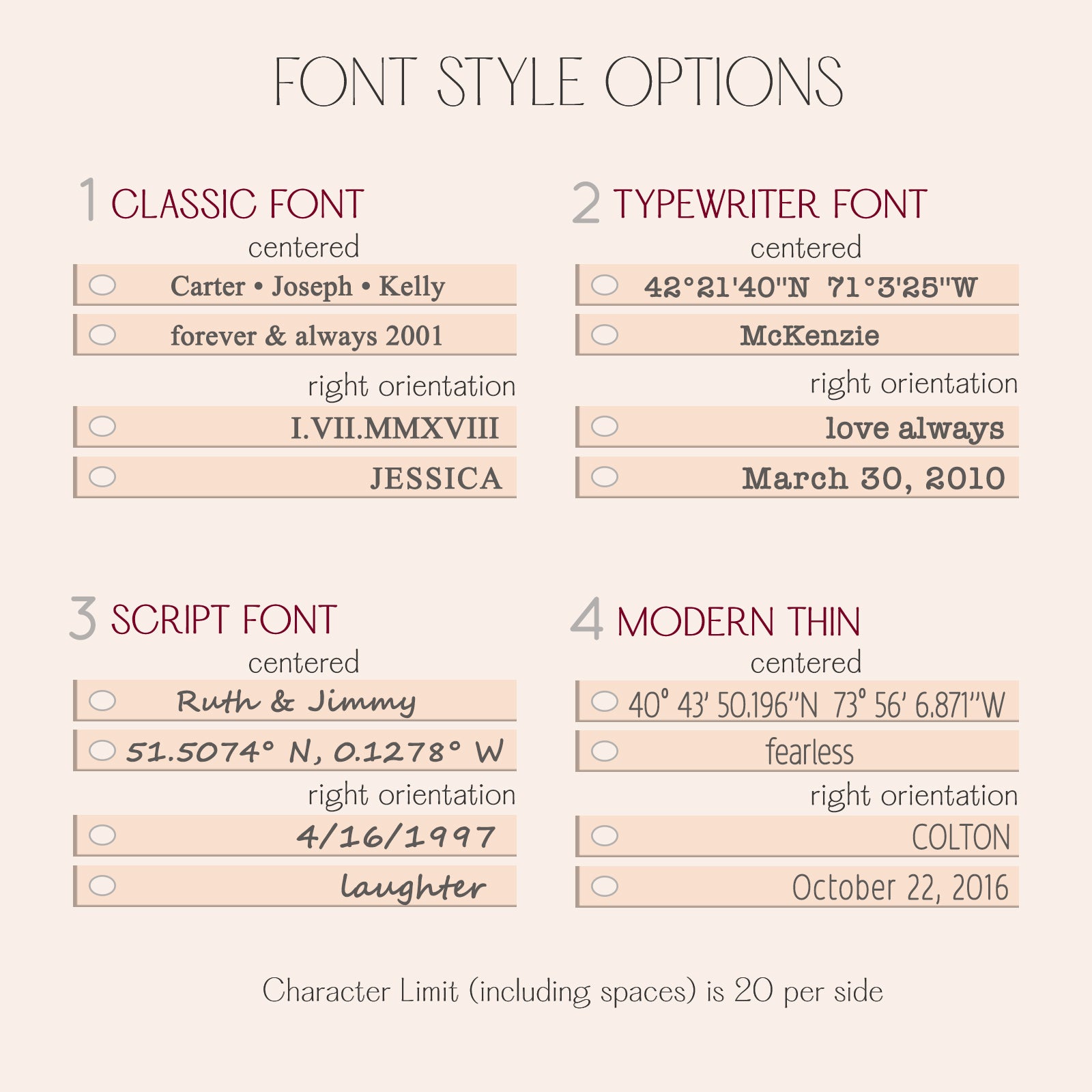 font style options. necklaces for women, gift for her, gift for wife, birthday, christmas gift, valentine's day gift, gift for girlfriend, anniversary gift, silver anniversary, gold anniversary, personalized jewelry, custom jewelry, gift for fiance, holiday gift, unique gift ideas, necklaces for her, wedding party gifts, bridal party gifts, prom season, prom jewelry, birthstone necklaces, engraved necklaces, grad gift, graduation gift, present