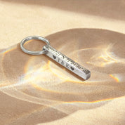 4-Sided Large 3D Bar Keychain, Personalized Key Ring Engraved with Phone Number, Name, Address, Gold, Black, Rainbow, Silver, Custom New Driver Gift