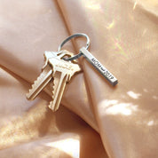 Mini 3D Bar Keychain, Dainty Personalized Engraved 4-Side charm