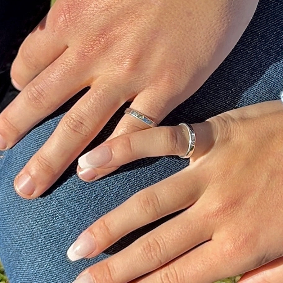Custom Unisex Promise Ring Gift for Couples Silver Gold Rose Gold Danique Jewelry