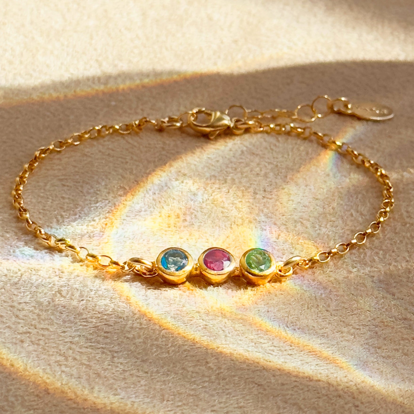 Tiny Birthstone Custom Bar Bracelet, Available in All Birthstones, Personalized Mother's Bracelet & Kids Birthstones, Silver, Gold, Mother's Day Gift