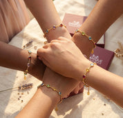 matching birthstone bracelets for bridesmaids with colorful 6mm gemstones, personalized friendship jewelry gift for wedding party or best friends