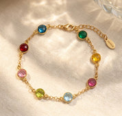 Taylor Swift inspired birthstone bracelet with 6mm stones, personalized multistone bracelet for mom or girlfriend gift