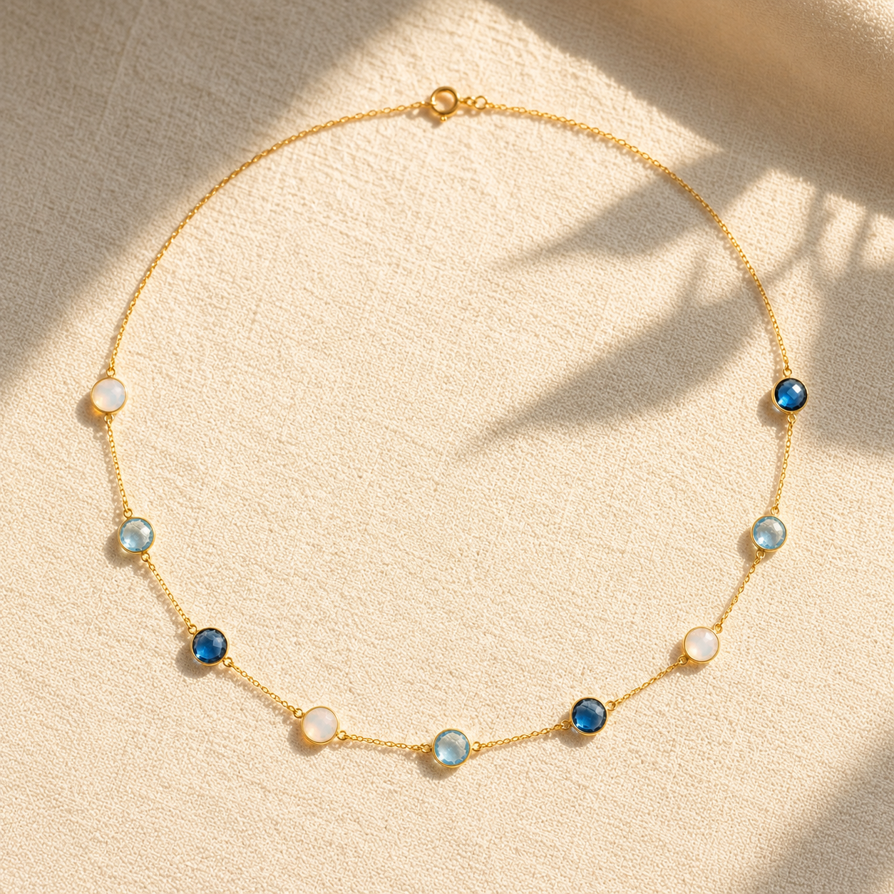 Custom Birthstone Station Necklace | Danique Jewelry Custom Birthstone Station Necklace | Danique Jewelry