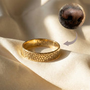 6mm Custom Dog Nose Print Ring, Personalized Pet Keepsake Gift Memorial Cat Sterling Silver, Rose Gold [6mm]