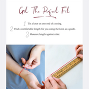Get the perfect fit by tying a knot on a string. Danique Jewelry offers both adjustable and fixed length bracelets. Giving this as a gift? The average adult female wrist is 7 inches in circumference. Our most popular length is the adjustable 6.5-7.5" adjustable and 7-8" adjustable.✦ ADJUSTABLE: This style has a one inch extender chain at the end that allows for the clasp to close anywhere along this chain. FIXED: This style has only one loop at the end for the clasp to close on.