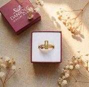 Custom Adira birthstone ring set in Danique Jewelry gift box
