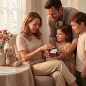 Custom birthstone bar bracelet gift shown with family, personalized engraved bracelet with hidden initials, meaningful birthstone jewelry for mom, custom bracelet for mother, daughter, or grandma, sentimental family gift, dainty rectangular birthstone bracelet, personalized jewelry keepsake for birthdays, Mother’s Day, Christmas, or bridesmaid gifts