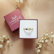 Danique Jewelry gift box with adjustable double birthstone ring, ready-to-gift personalized mom ring for birthday, Mother’s Day, or Christmas