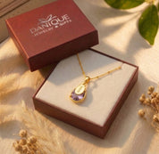Personalized Alexandrite Necklace with Name Charm, June Birthstone