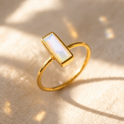 Tiny Opalite Bar Ring : October Birthstone