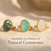 Rough Cut Aqua Chalcedony Teardrop Ring, March Birthstone