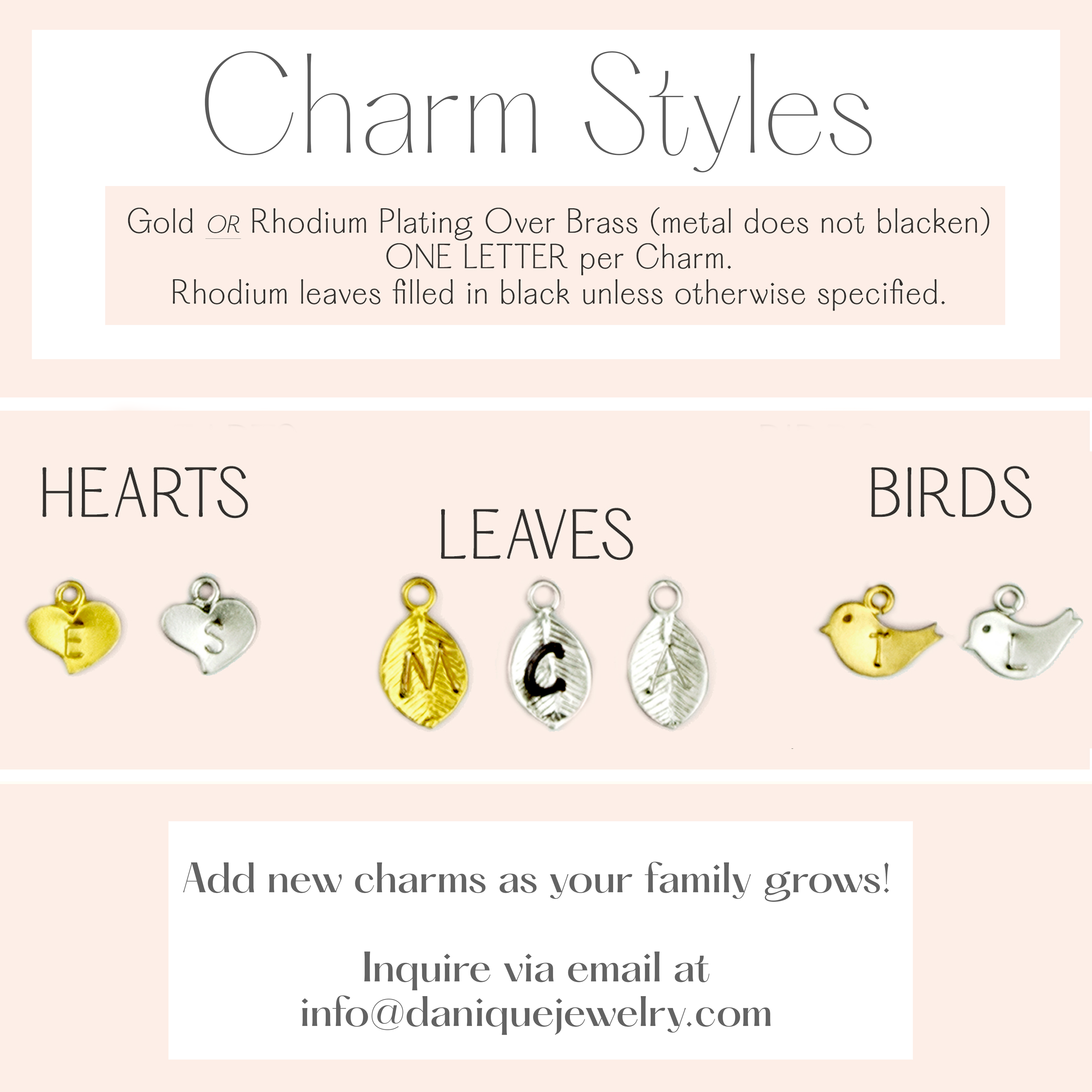 Family Tree Necklace with Dangling Hand Stamped Leaf Initial Charms