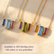 Personalized family birthstone necklace for mom in gold filled