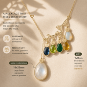 dainty birthstone necklace for mom with 6 stones customizable gift