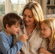 Mother's Necklace with Kids Birthstones, Names and Birthdays