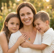 Mother's Necklace with Kids Birthstones, Names and Birthdays