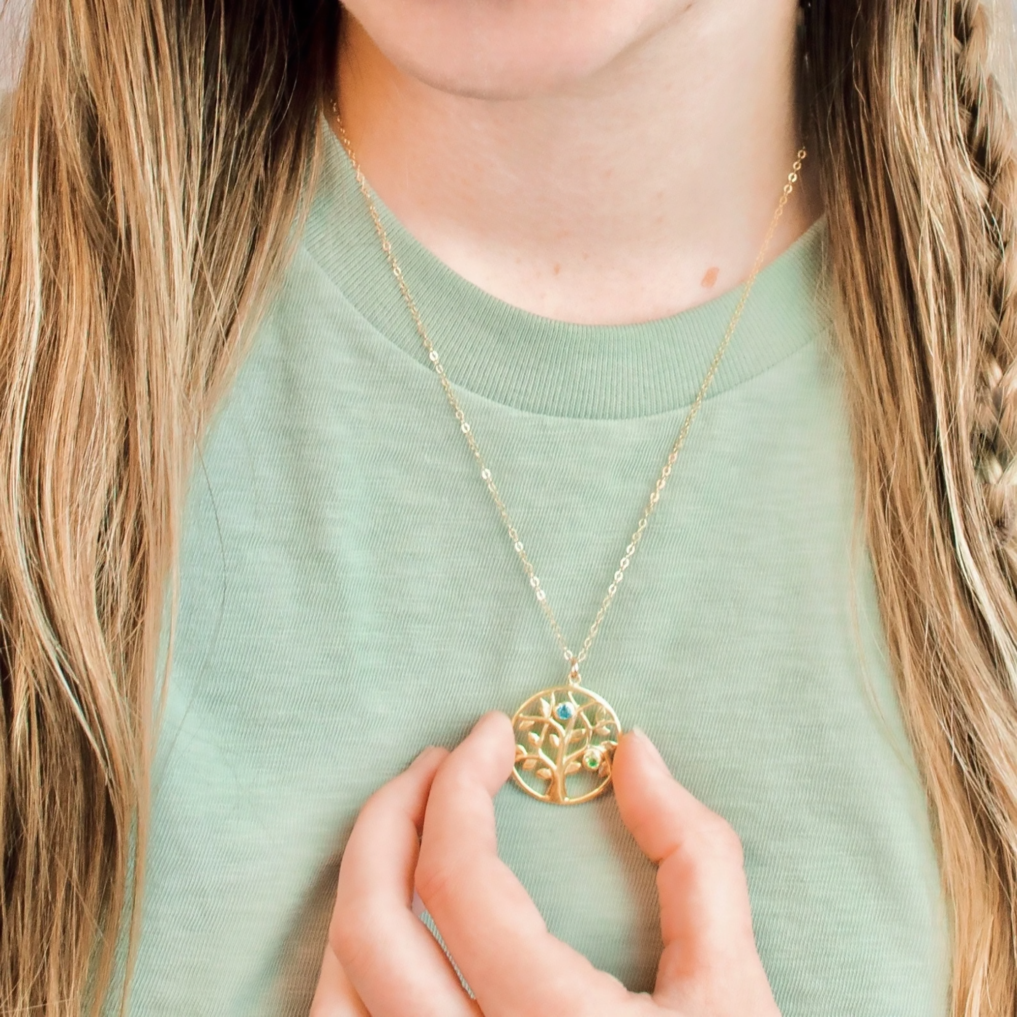 Custom Family Tree Birthstone Pendant Necklace, Sterling Silver, Gold Vermeil, Rose Gold Filled, Tree of Life Christmas Gift for Grandma, Mom, Nana