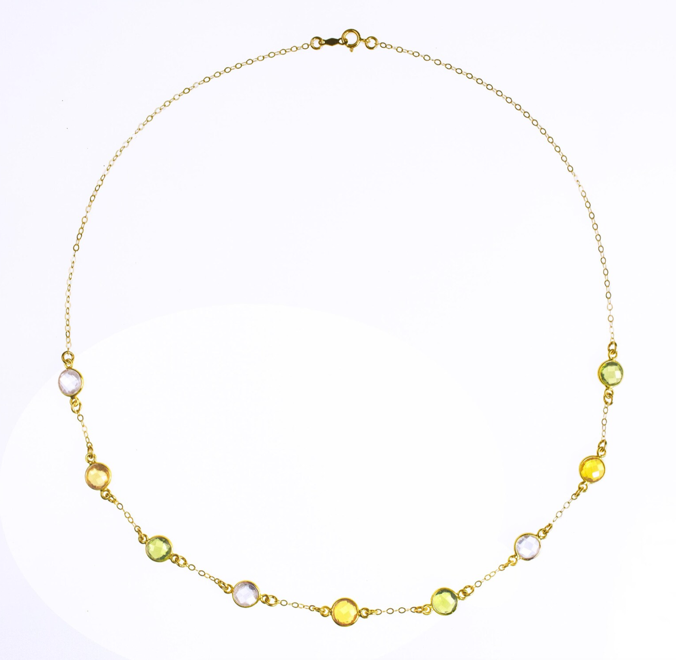 Taylor Swift-inspired birthstone necklace gold plated with 9 birthstones. music lover jewelry, music lover gift, valentines day, birthstone jewelry, birth month jewelry, peridot, clear quartz, citrine gemstones, custom layering necklace