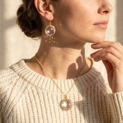 clear quartz pendant necklace minimalist diamond alternative jewelry