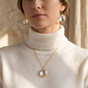 clear quartz jewelry set gold earrings and necklace april birthstone