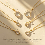 diamond alternative necklace clear quartz minimalist gold pendant