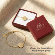 Personalized zodiac constellation bracelet packaged in a signature Danique Jewelry gift box, ideal astrology jewelry gift for Leo, Virgo, Libra, or Scorpio birthdays, anniversaries, and meaningful zodiac presents