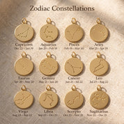 Personalized horoscope bracelet displaying Cancer, Leo, and Virgo constellations in a dainty gold design