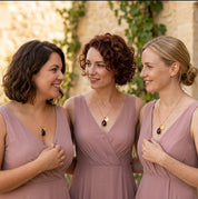 Custom birthstone necklace with initial charm gift for bridesmaids