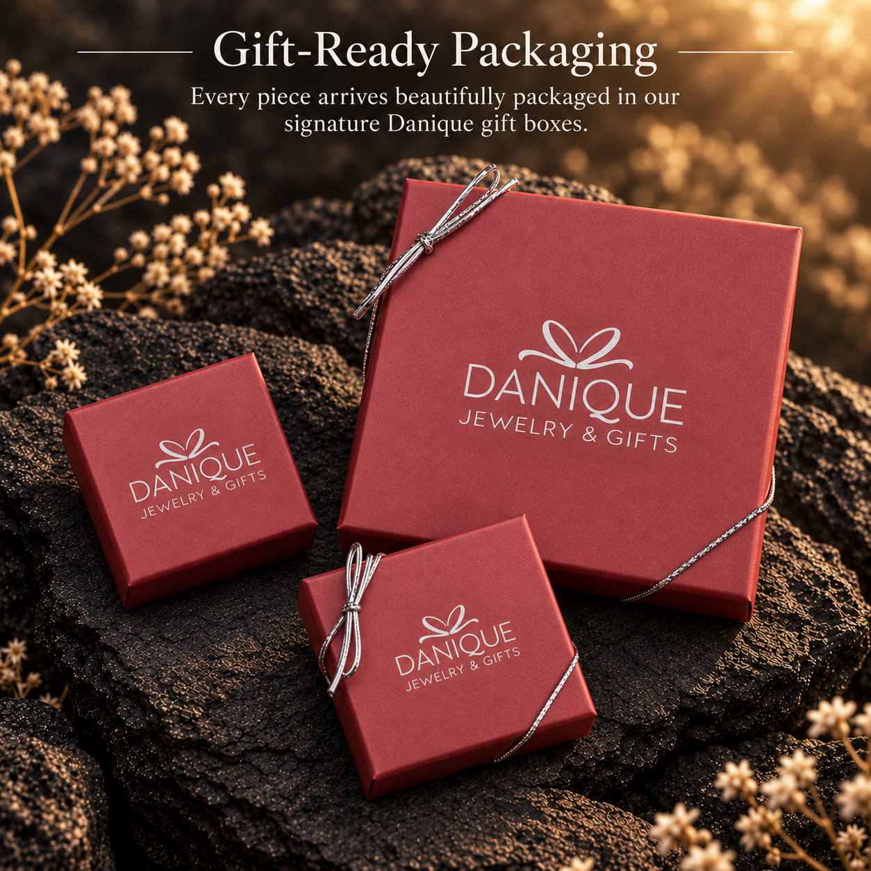 Elegant boho jewelry in Danique Jewelry gift ready packaging