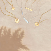 Mama Necklace with Children's Birthstones, Personalized Disc Necklace with Gemstones [19mm], Silver, Gold, or Rose Gold, Custom Mother's Birthday Gift
