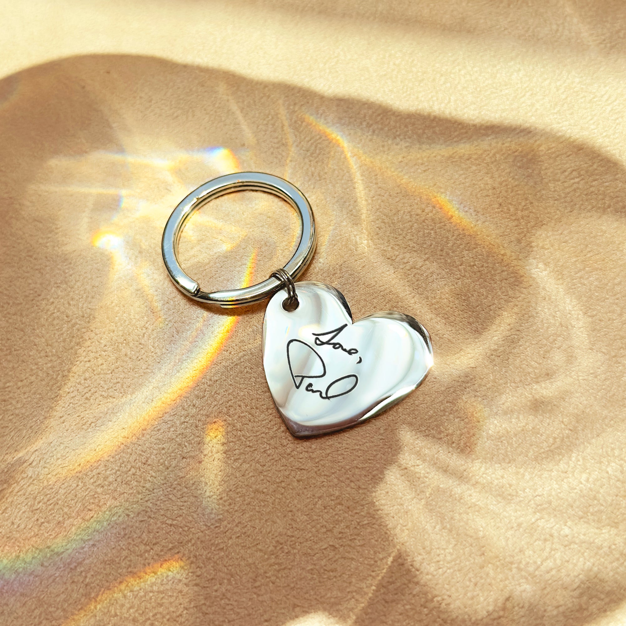 High Quality Personalized Drawing or Signature Keychain, Medium Rectangle