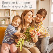 Three generations — grandmother, mother, and baby — sharing a joyful moment outdoors, symbolizing family connection and love. This image represents Danique Jewelry’s custom family birthstone earrings that grow with your family, allowing you to add new gemstones for each child or grandchild. A meaningful keepsake celebrating motherhood, legacy, and milestones, perfect for Mother’s Day, new mom gifts, or grandma jewelry.