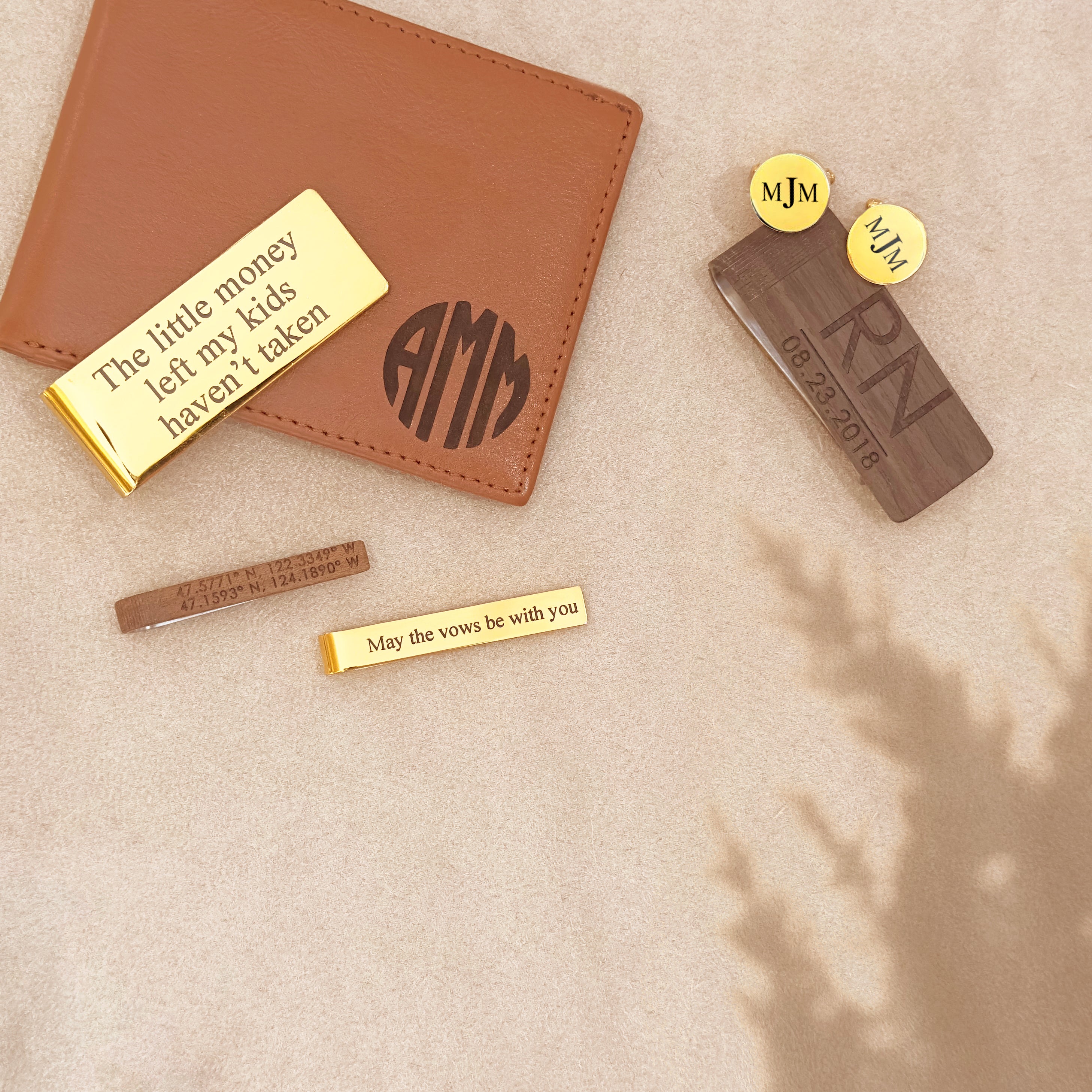 shop the full men's accessories collection which includes wallets, wood money clips, wood tie clips, wood cufflinks, metal tie clips, metal cufflinks, leather goods, leather accessories, wallets, passport holders, keychains and more. Great gift for dads, Father's Day, Retirement, new job or promotion or for your wedding party, dad gift, fathers day gift, gift for dad, gift for him, christmas, groomsman gift, promotion gift, grad gift, graduation gift. anniversary gift