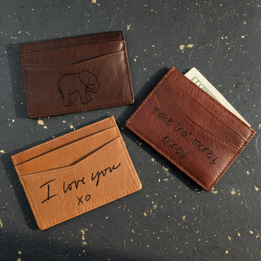 mens card sleeve Leather Business Card Holder w/RFID - Voyager #7306