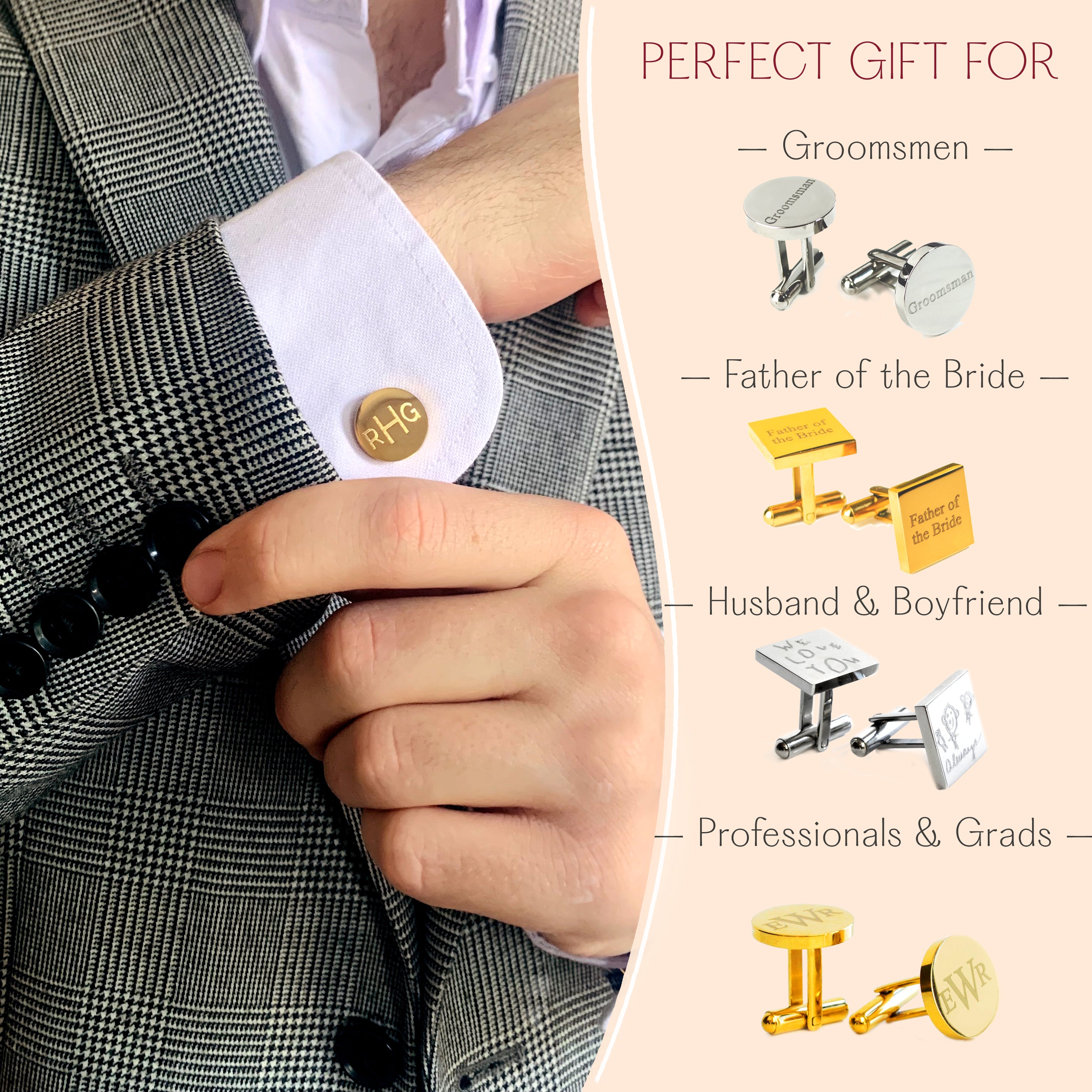 tie bar and cufflinks