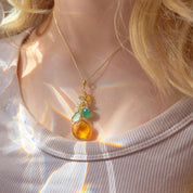 Gift for Grandma Family Necklace With Kids and3 cascade birthstone necklaces in gold, silver and oxidized silver lay in a swirling pattern on a white background. Grandkids Birthstones Gold or Silver, October birthstone necklace for grandma, December birthstone necklace for grandma, April birthstone necklace for grandma, personalized birthstone jewelry for grandmother
