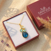 Gift-ready personalized birthstone necklace in Danique Jewelry box, a custom gemstone necklace for mom, grandma, birthdays, Mother’s Day, or Christmas.