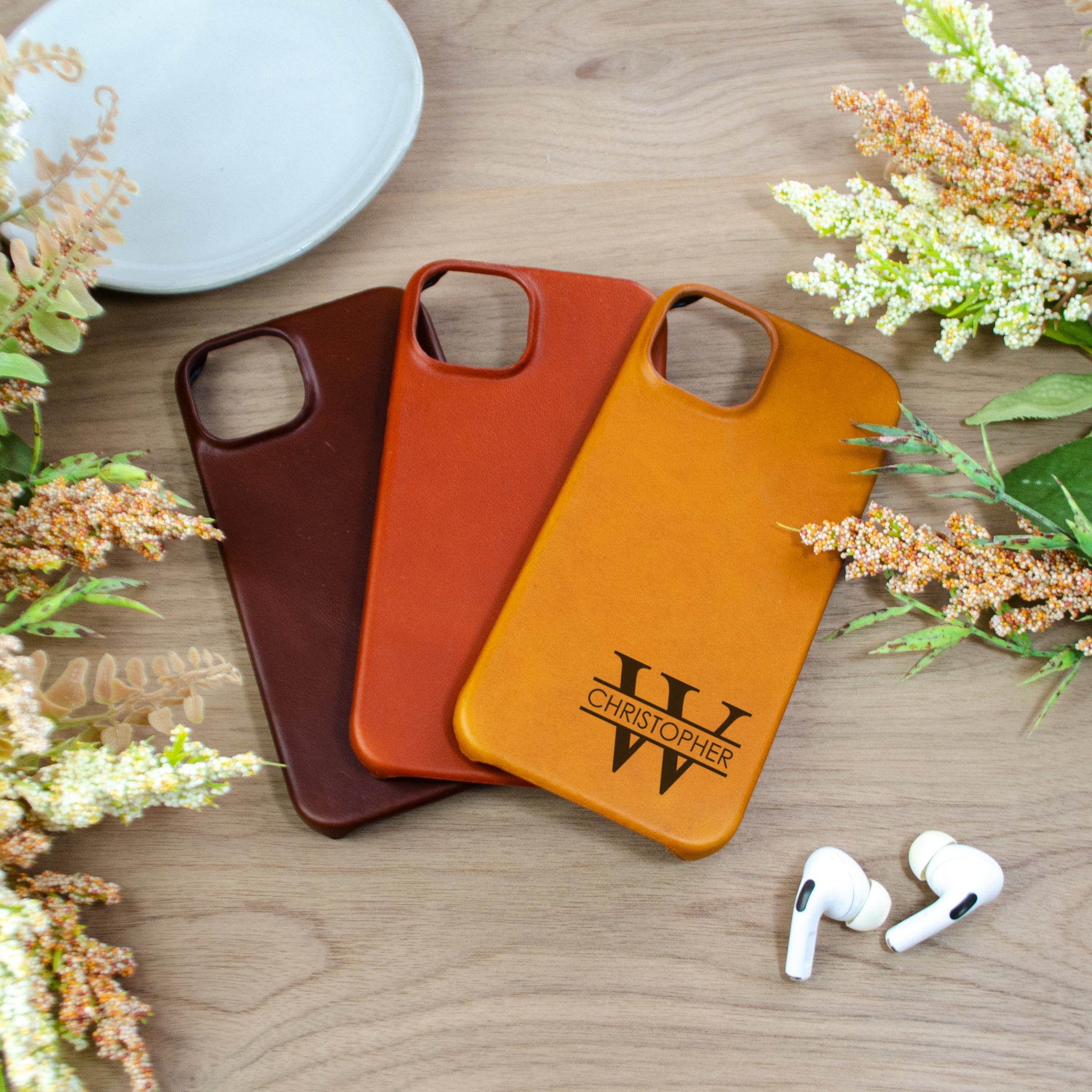 Personalized Leather Phone Case, Monogram iPhone 13/13 Pro iPhone 14/14 Pro iPhone 15/15 Pro Leather Phone Case, Customized Name Phone Case Honey Personalized Leather Phone Case, Monogram iPhone 13/13 Pro iPhone 14/14 Pro iPhone 15/15 Pro Leather Phone Case, Customized Name Phone Case Honey