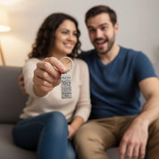 Custom Engraved Rectangle Keychain, Personalized Drawing & Handwriting Gift Valentines