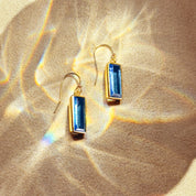 Kyanite Bar Earrings : September Birthstone : Adira Series