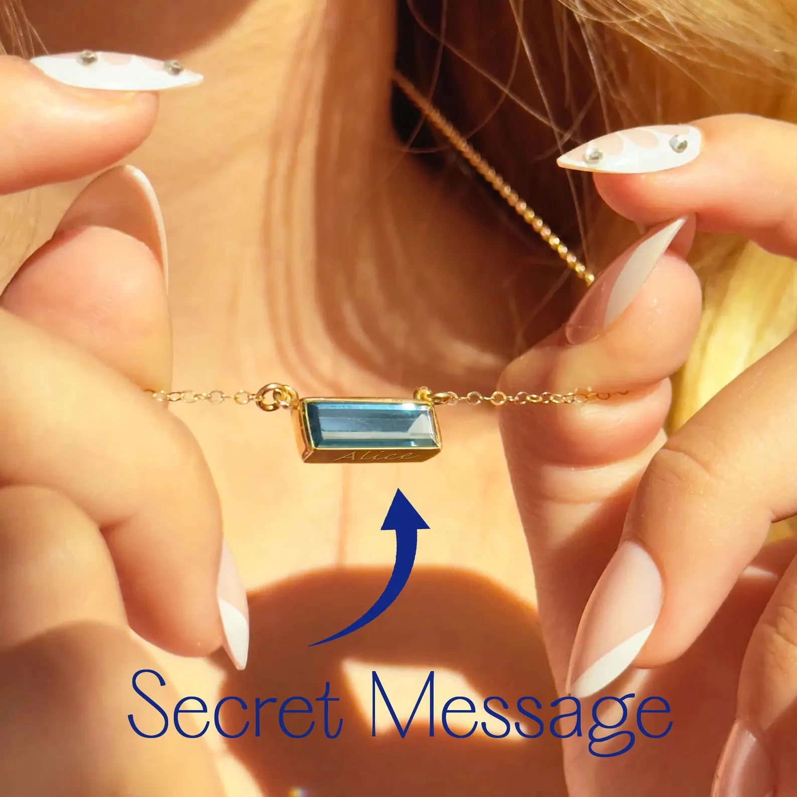 Kyanite Bar Necklace : September Birthstone : Adira Series
