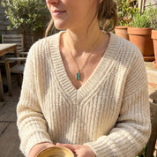 Personalized labradorite necklace with engraved bar pendant, dainty gold birthstone necklace gift for her